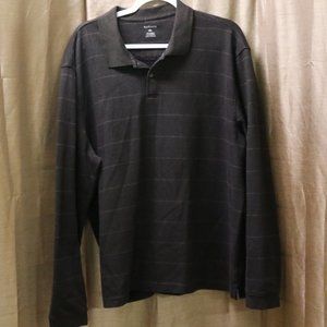 Van Heusen Men's Brown Long Sleeved Knit Polo